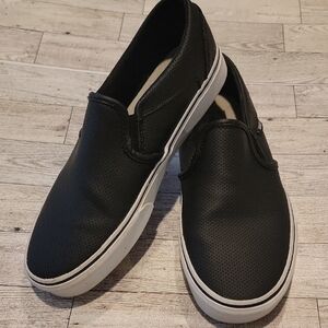 Vans Asher Black Slip On Sneaker Size 9 Womens